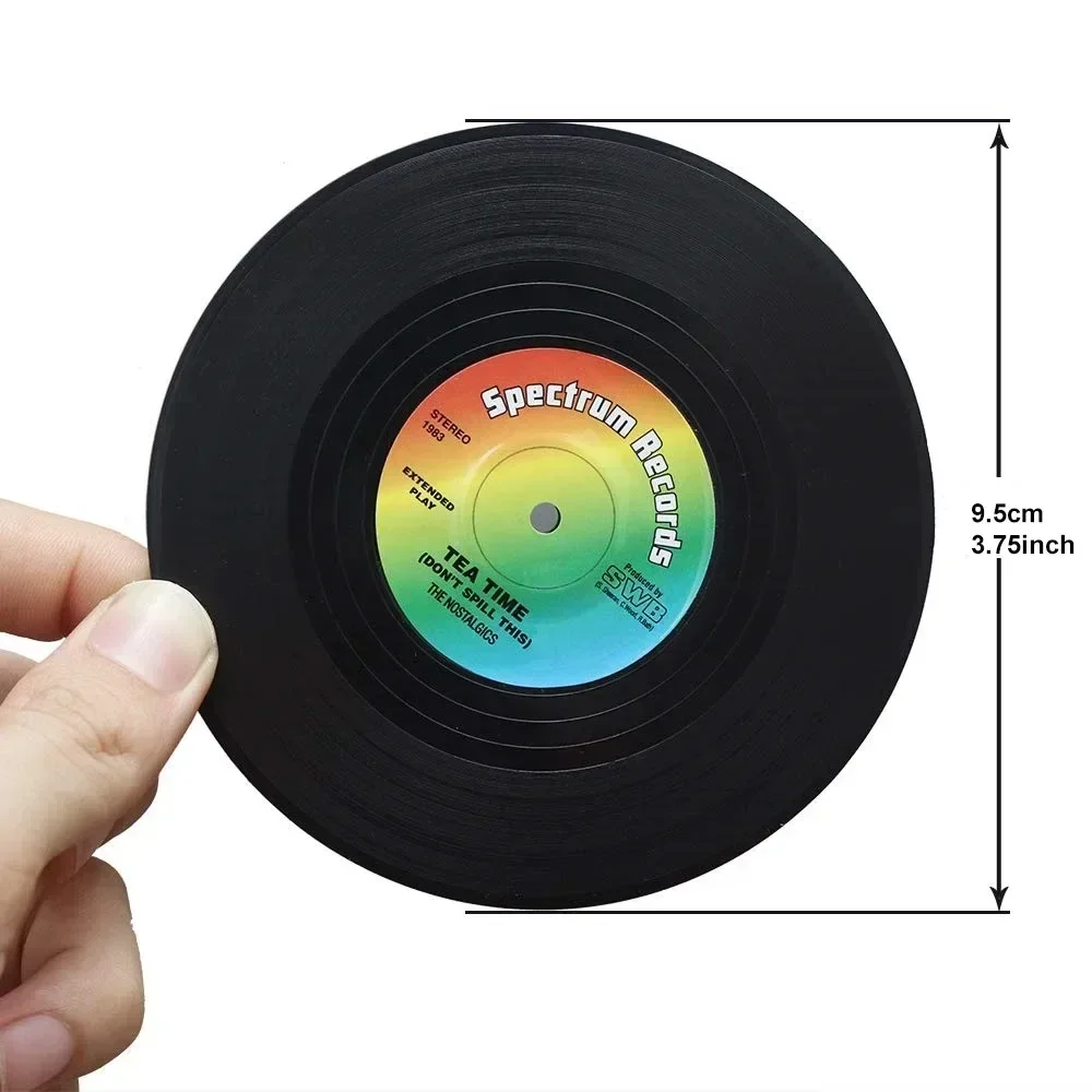 Retro Kitchen Accessory Vinyl Table Decoration and Accessories Record Cup Coaster Individual Table Placemats Anti-slip Mouse Pad