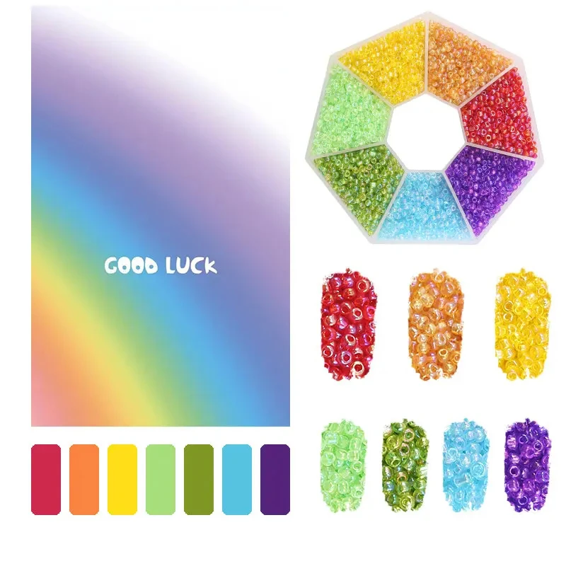 thumbnail image 1 of Kit para hacer pulseras de 2 mm, kit de cuentas de semillas de vidrio, surtido de cuentas pequeñas, colores, cuentas sueltas para manualidades, para hacer joyas, manualidades artísticas, 1 of 5