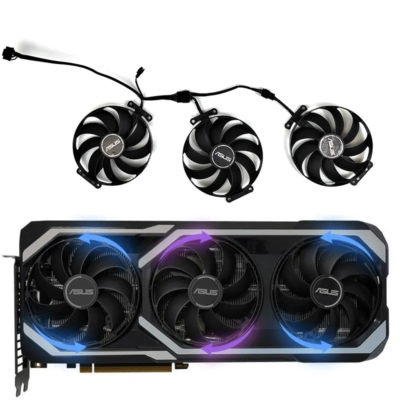 Ventola Per Gpu Da Gioco Asus 88Mm 7Pin Cf9010U12D Ats-Rtx 3060 Ti, Adatta Per Ventola Per Scheda Grafica Asus Geforce Rtx 3070 Rtx 3060 Ti
