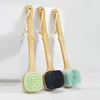 Natural Bristles Back Scrubber Shower Brush With Detachable Long Wooden Handle Dry Skin Exfoliating Body Massage Cleaning Tool 2