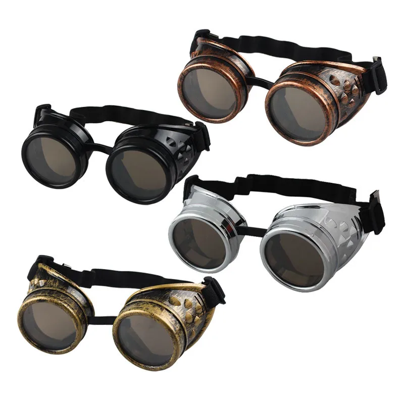 

Heavy Metal Steampunk Motorcycle Glasses Gothic Style Driver Goggles Protective Glasses for Cosplay Halloween Decorations