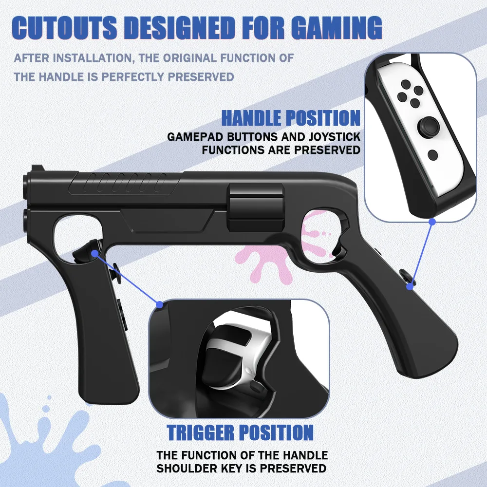 For Splatoon 3 Shooting Games Gun Controller for Nintendo Switch / Switch OLED Hunting Games Grip Holder
