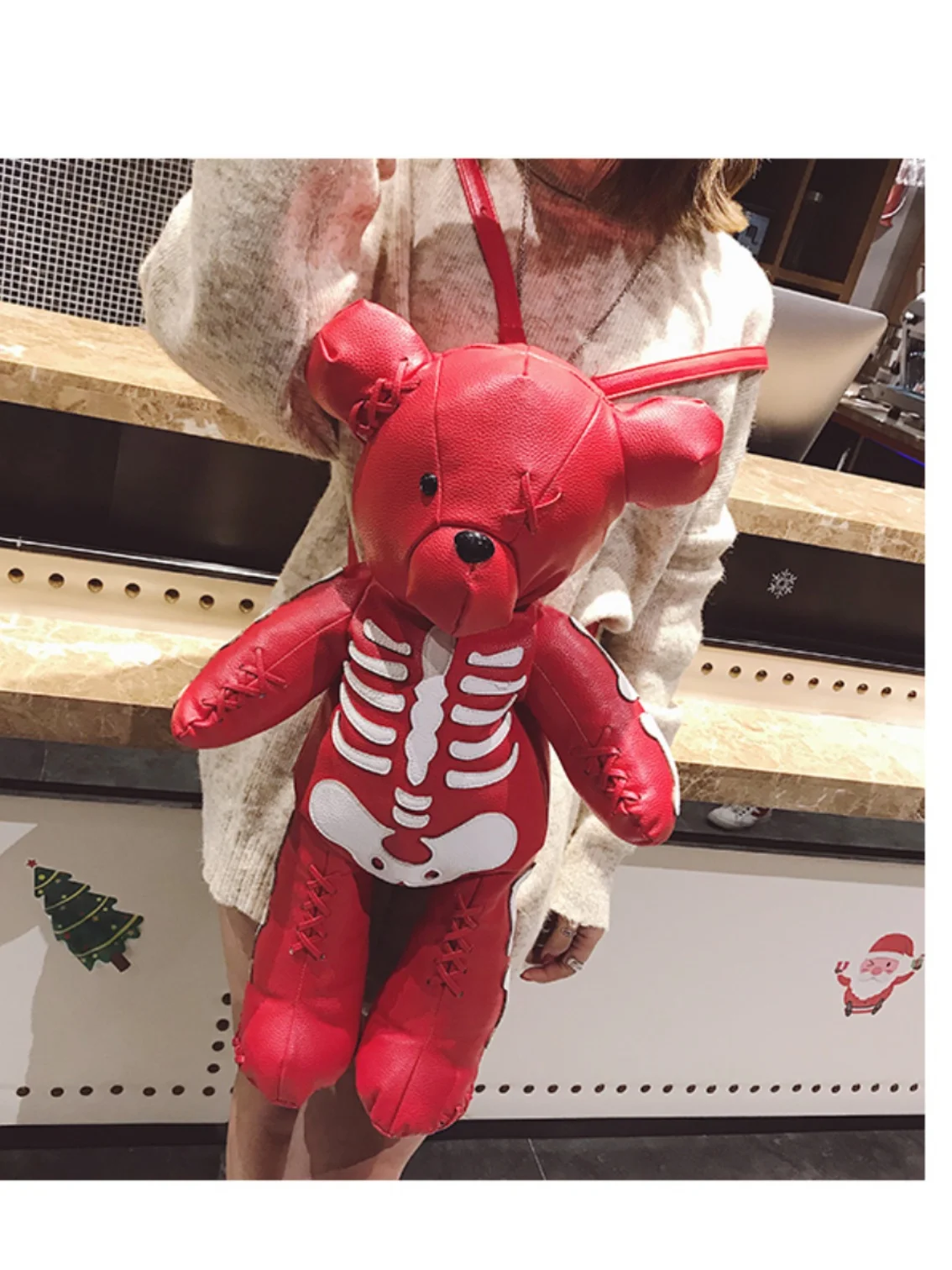 Cute Bear Cartoon Dual oulder Bag 2024 New Sle Travel Single oulder Bapa for Young Women Soft Handle Polyester 