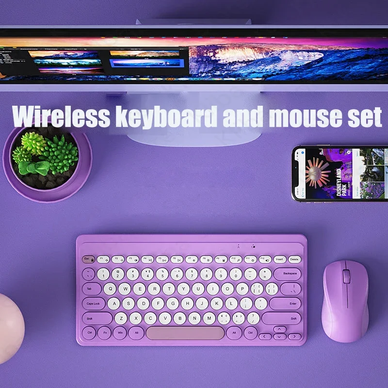 

2,4G Беспроводная клавиатура и мышь в комплекте, бесшумная мини-мышь, подарок, Офисная Клавиатура для ноутбука, ПК, геймера