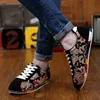 Classic Printing Men Canvas Shoes Comfortable Low Cut Men's Vulcanize Shoes Lace-Up Casual Flat Shoes for Men espadrilles hommes 6