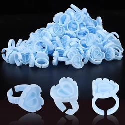 Eyelash & Microblading Glue and Pigment Holder Cups - 100 Pack (100pcs blue heart)