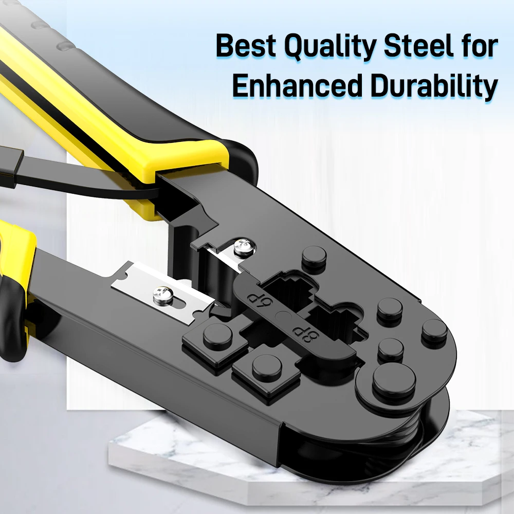 HOOLNX RJ45 크림퍼 CAT6 CAT5E 압착 도구 이더넷 Lan 케이블 크림퍼 커터 rj45 rj11 rj12 모듈러 플러그용 스트리퍼 플라이어