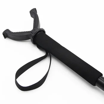 Aluminum Hunting Shooting Accessory V Shaped Rotating Yoke Monopod Telescopic Shooting Stick Hunting Stick with Shoulder Strap 4