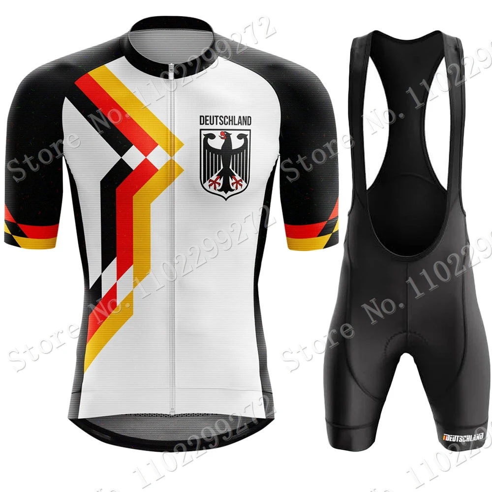 

Deutschland 2023 Cycling Jersey Set Germany National World Champion Clothing Road Bike Shirts Suit Bicycle Tops Ropa Ciclismo