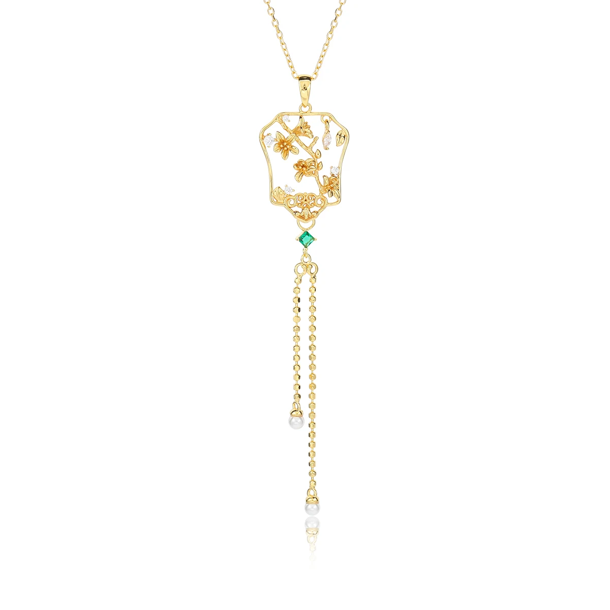 

HAIKE S925 Sterling Silver Necklace Original Chinese Style Pufan Element Neckchain Elegant Dignified Fashionable Personalized