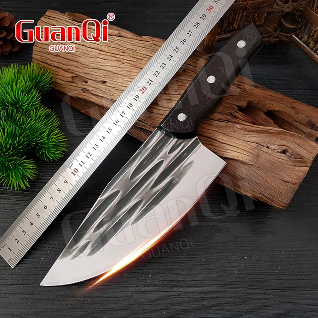 Meat Cleaver, Chinese Chef Knife Handmade 8 inch Sharp Blade Kitchen Knives  Meat Cleaver Fish Vegetables Slicing Knife for Kitchen Rosewood handle