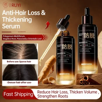 Siero RUYI allo zenzero e Platycladus per la crescita rapida dei capelli, contro la caduta, per l'infoltimento e il rafforzamento dei capelli, essenza nutriente per il cuoio capelluto