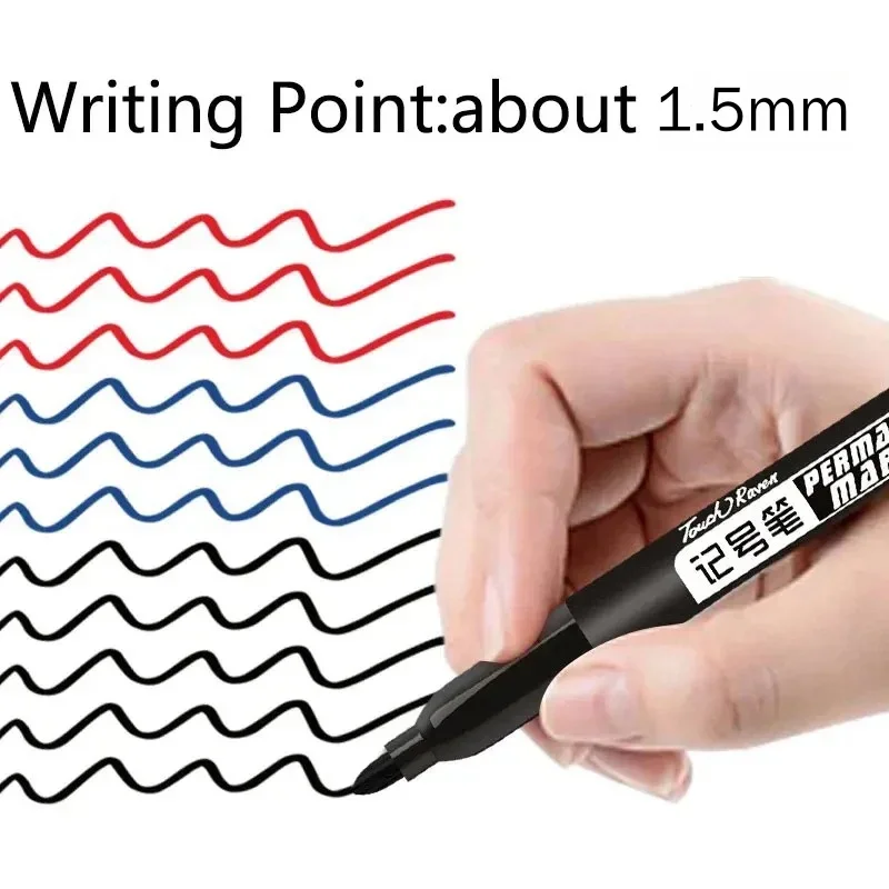 1.5mm permanent paint marker pen drawing markers oil-based waterproof black ink sketch pens stationery art school supplies
