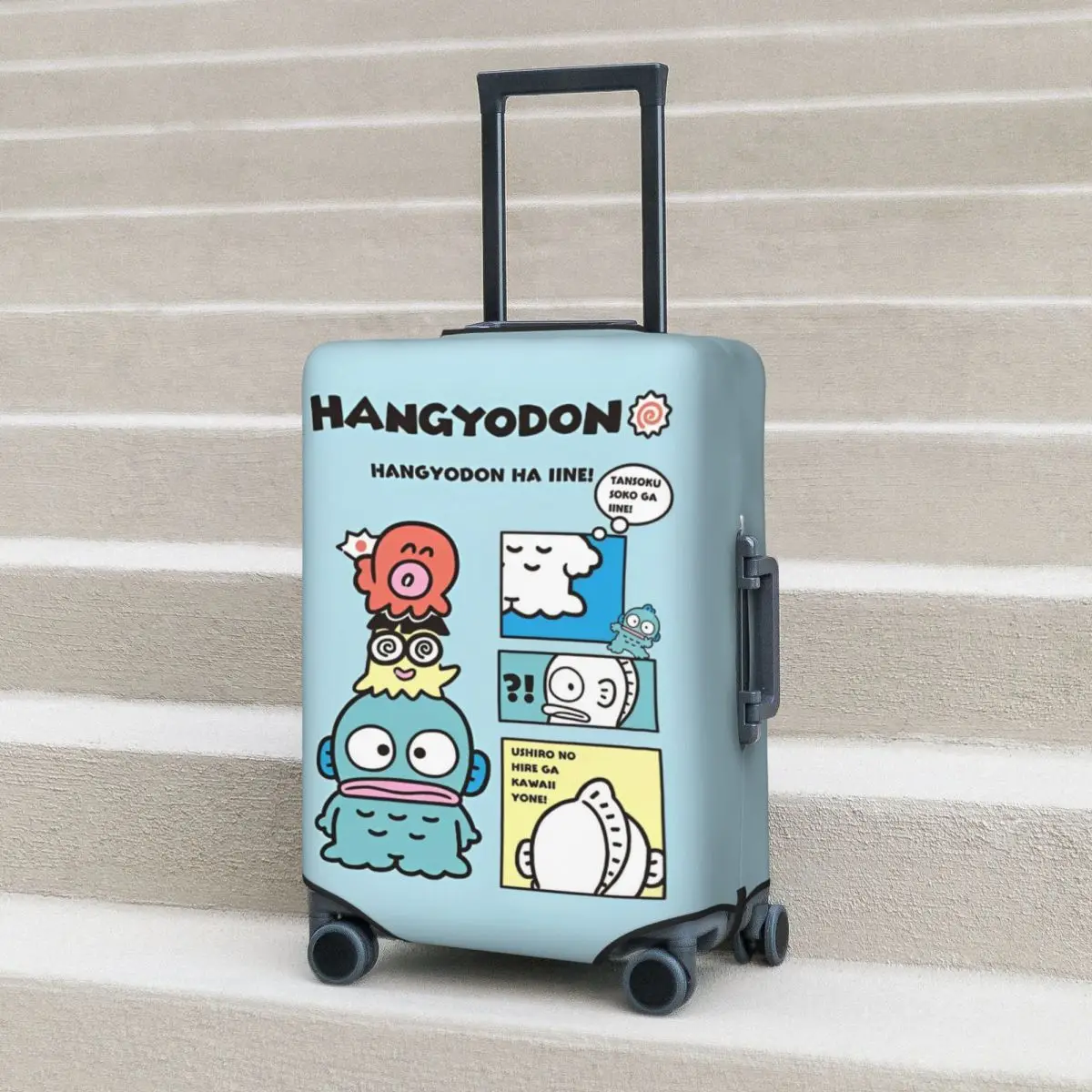 Hangyodon Cartoon Suitcase Cover Cruise Trip Flight Fun Luggage Supplies Protection 2