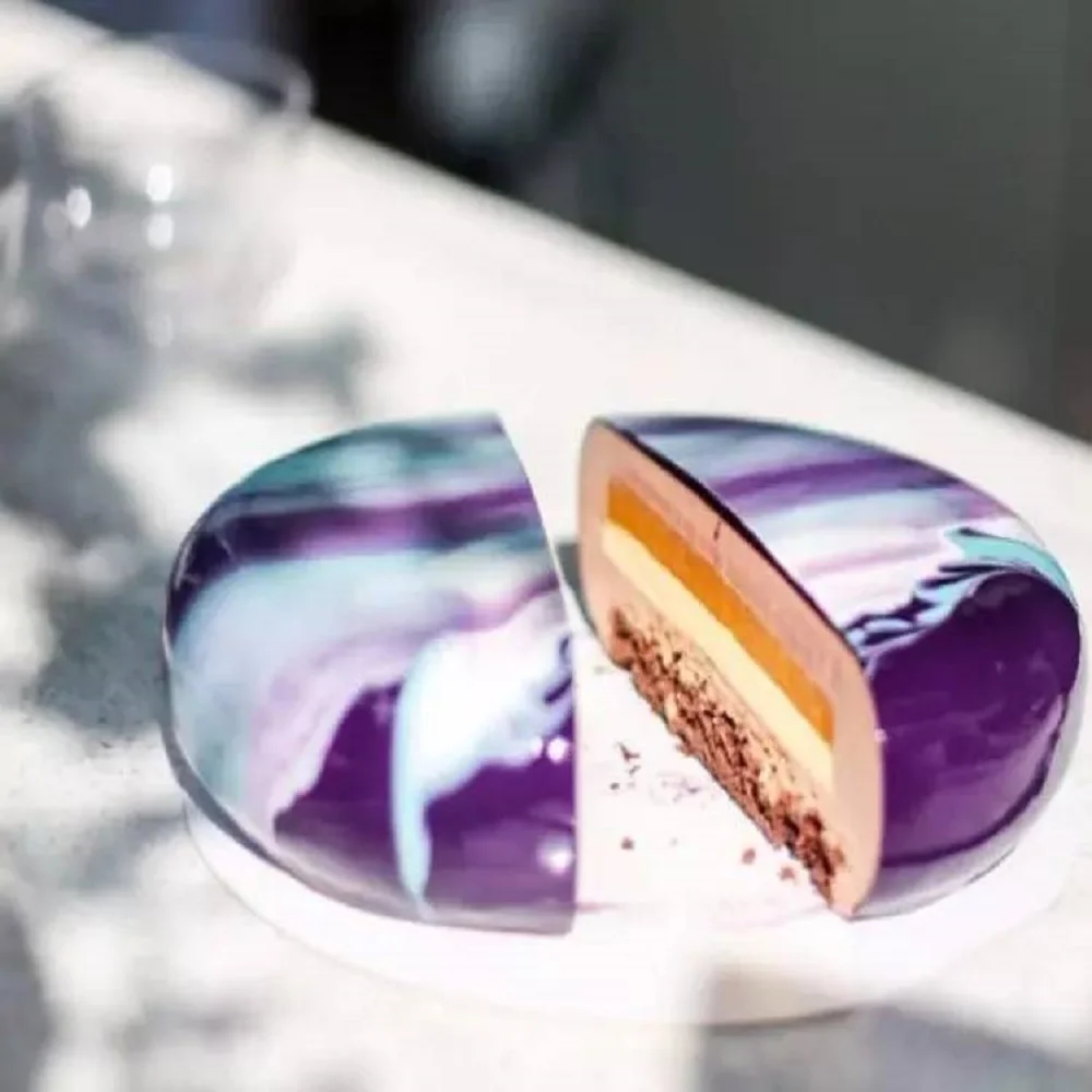 1set Round Eclipse Silicone Cake Mold for Mousses Ice Cream