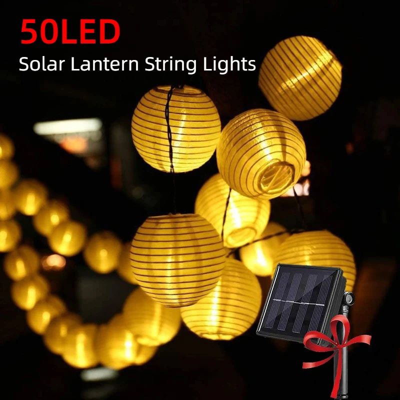 

Гирлянда на солнечной батарее, наружный подвесной водонепроницаемый фонарь, соединяемая лампа-Гирлянда для фотоосвещения, сада, свадебного украшения