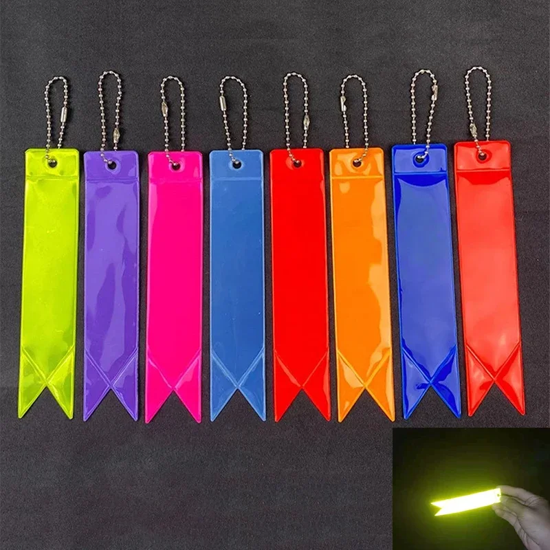 Night Reflective Keychains Bags Backpack Pendant Night Traffic Safety Protection Car Keyring Decoration Security Accessories