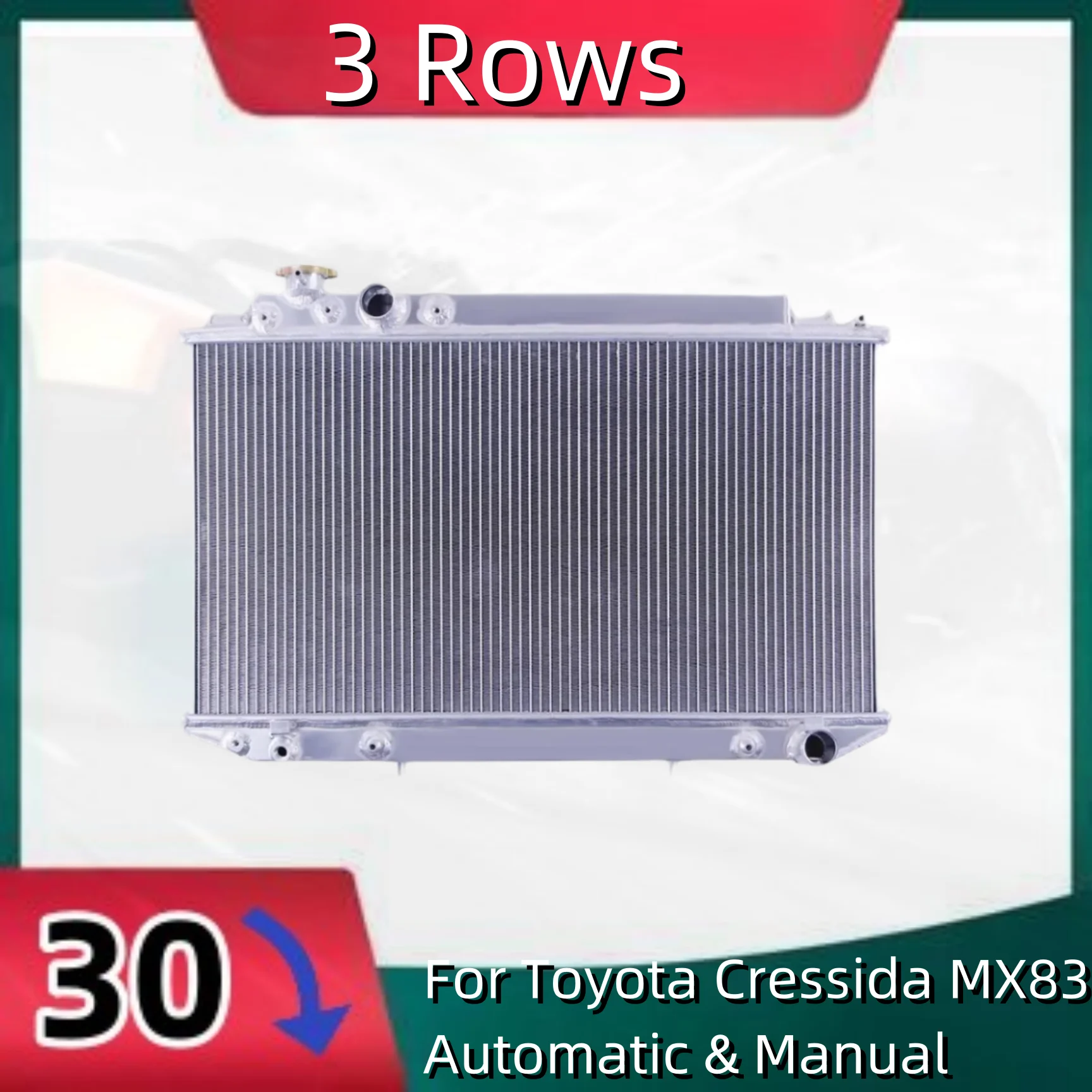 

1989 1990 1991 1992 1993 3-х рядный алюминиевый радиатор для Toyota Cressida MX83 автоматический и ручной