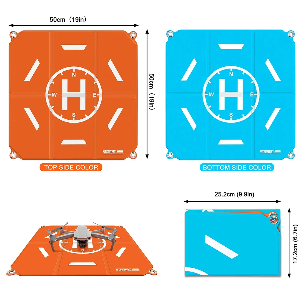Drone Landing Pad Pro Universal Waterproof Portable Fast-Foldable Helipad 20-inch for Air 2S/Mini 3 Pro/Mavic 3/FPV Avata/RC