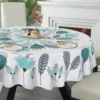 1pc Floral Round Tablecloth 152.4 Cm Farmhouse Rustic Tablecloth Spring Summer Tablecloth Boho Flowers Outdoor And Indoor Party 3