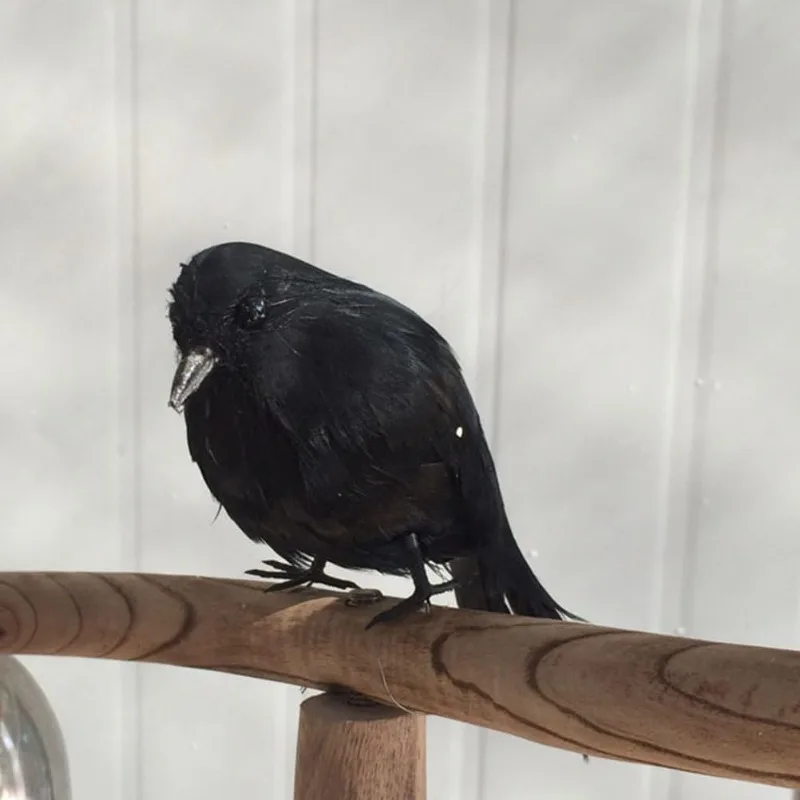 Halloween Crow Decoration with Black Feathers Simulation for Outdoor Indoor Horror Ornaments. Creative and Fun To Add Atmosphere