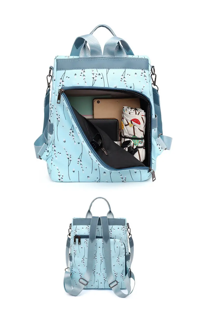 Fashion Flower Print Women Backpack Female Anti-theft Backpacks Casual Ladies School Bag High Quality Large Capacity Backpack