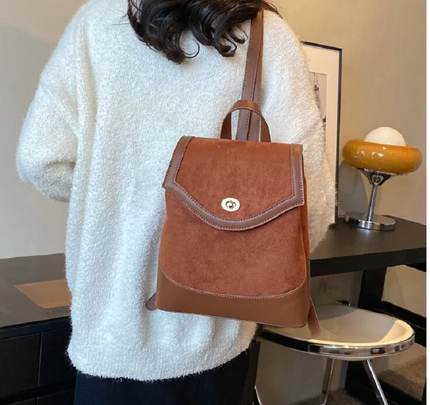 Women Korean Vintage High Quality Leather Travel Backpack Large Capacity Cross body Shoulder Bag School Bag Messenger Bags 3