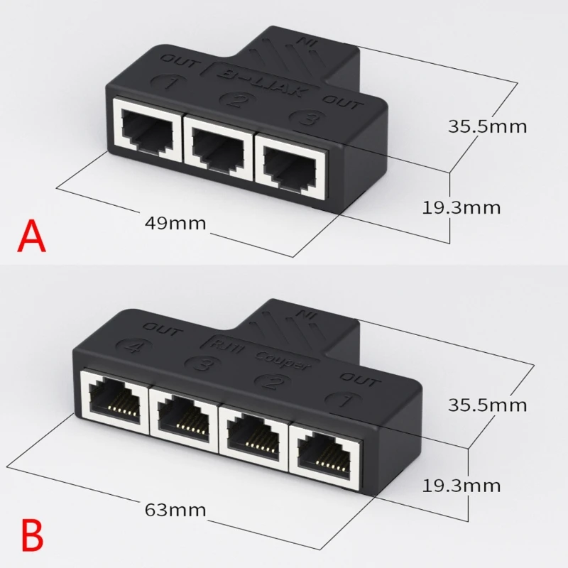 Phone Splitter 3 Way/4Way Telephone Adapter RJ11 6P6C Port for Home Office Use images - 6