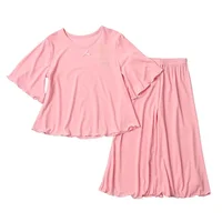 Ensemble de soie glacée pour filles, vêtements de maison fins pour enfants, vêtements d'été pour enfants, climatisation, manches courtes, ensemble pyjama pour filles 6