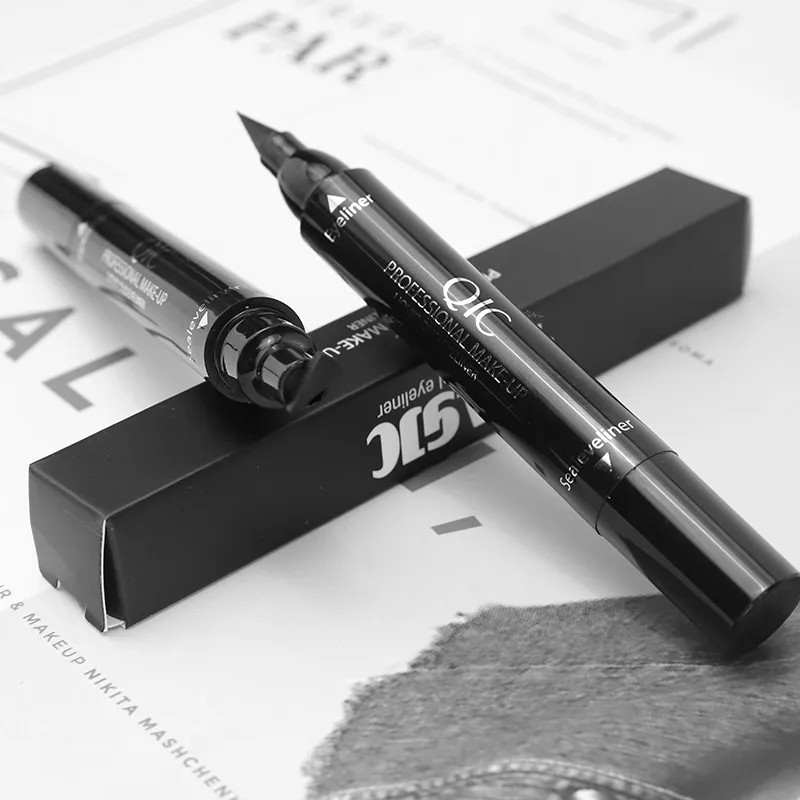Quick Drying Matte Eyeliner Pen Waterproof Liquid Black Long Lasting 2 In1 Seal Stamp Black Eye Liner Pencil Cosmetics Makeup 3