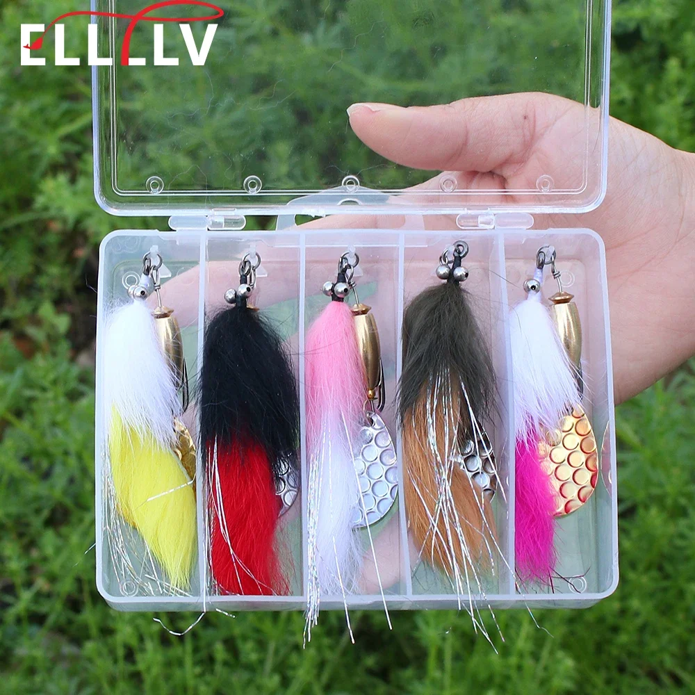 PATIKIL Lot de 5 leurres de pêche Spinnerbait