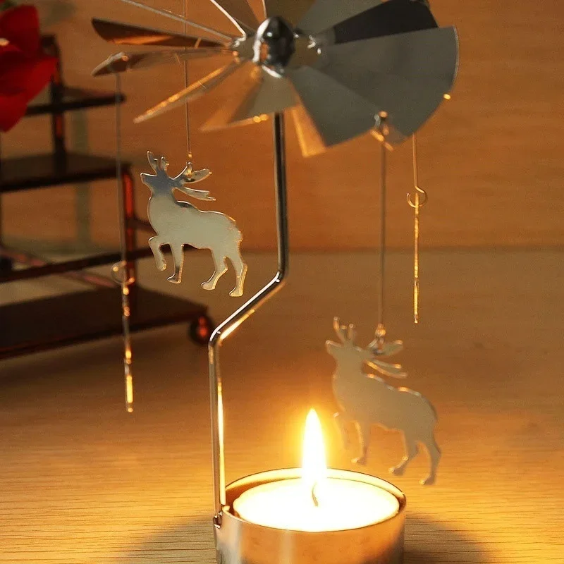2025 Creative New Christmas Decorations Metal Multipl-pattern Tea Light Candle Holder Stand Light Xmas Gift Candelabra For Home