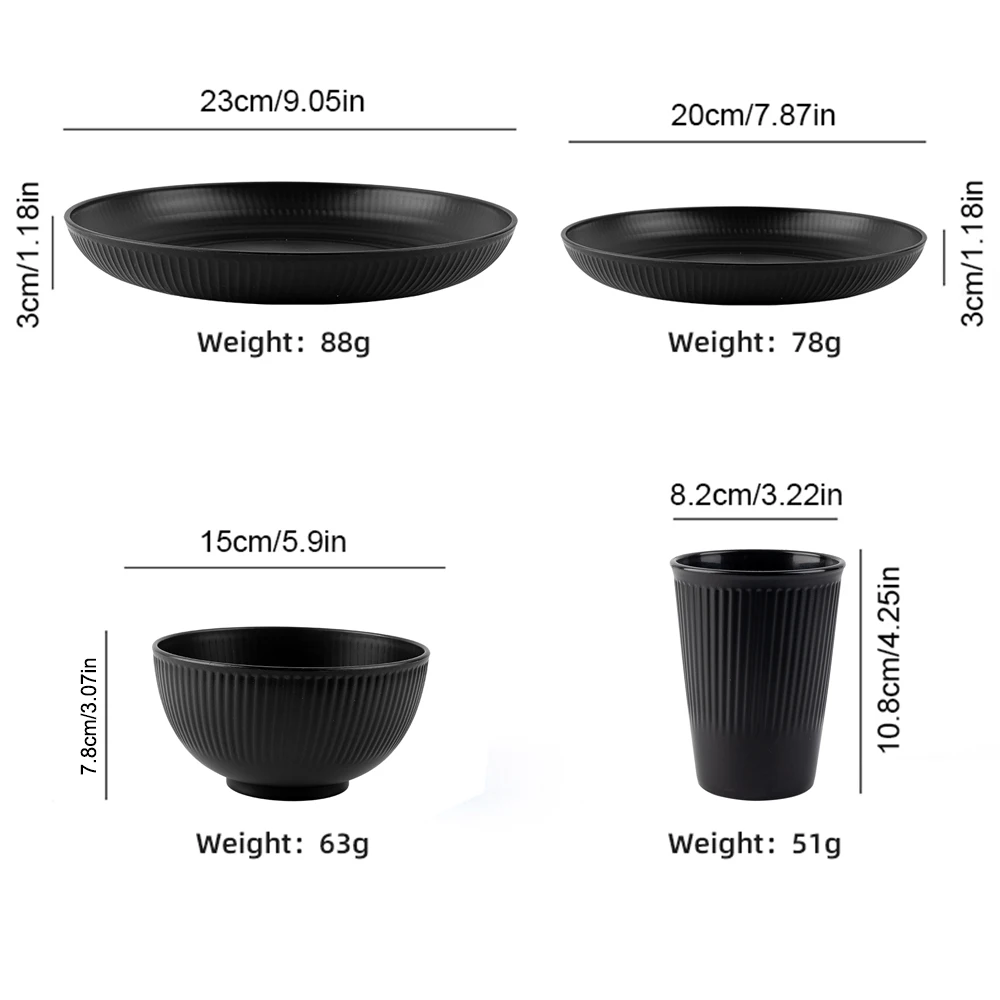 Eco-Friendly Unbreakable Wheat Straw Bowls - Set of 8
