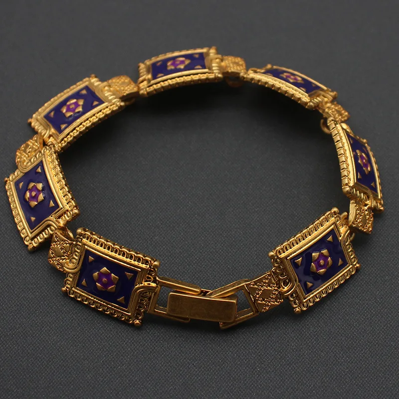 

Popular medieval violet bracelets in Europe and America, multi-layer flower enamel sunflower earrings