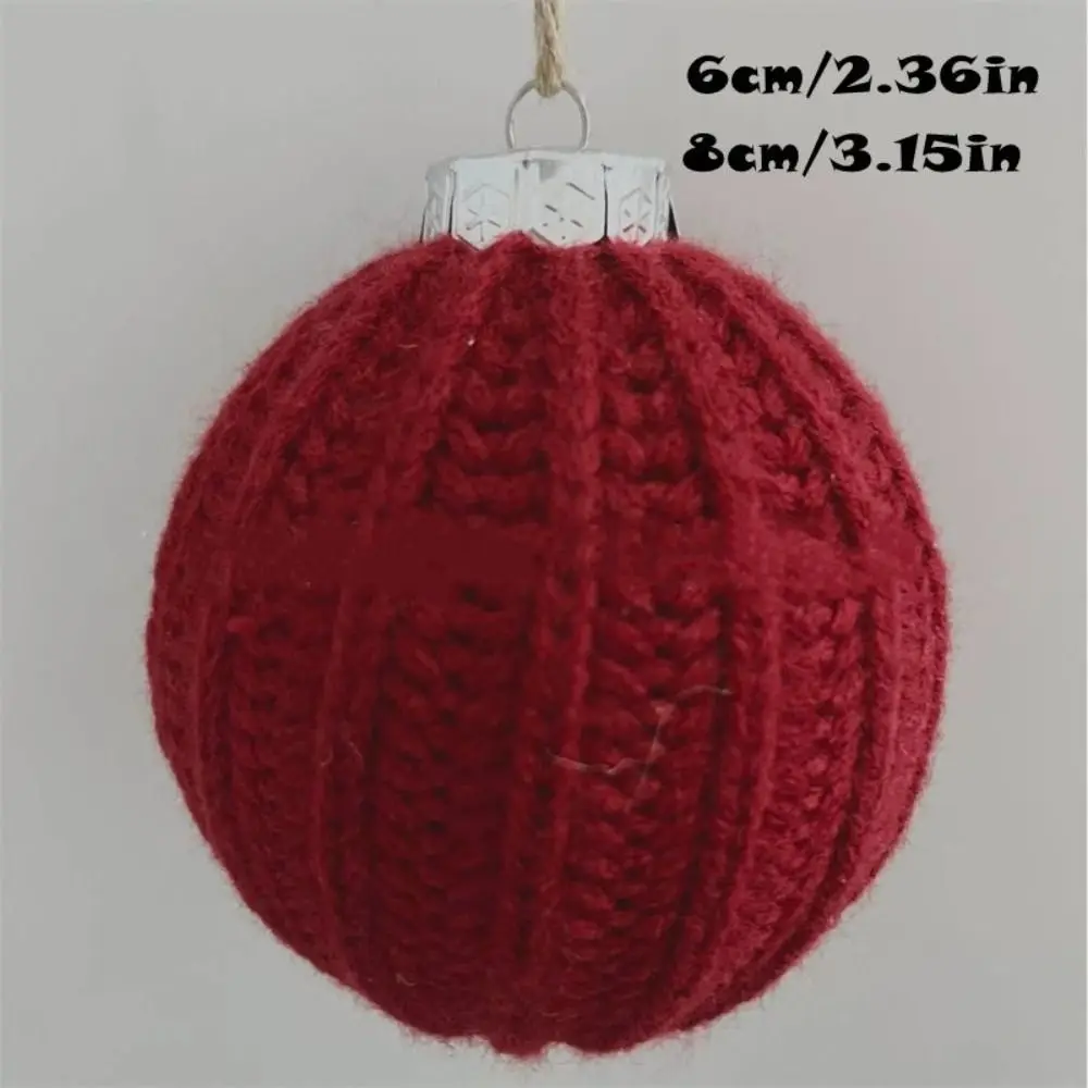 Handmade Wool Knitted Christmas Ball Decorations