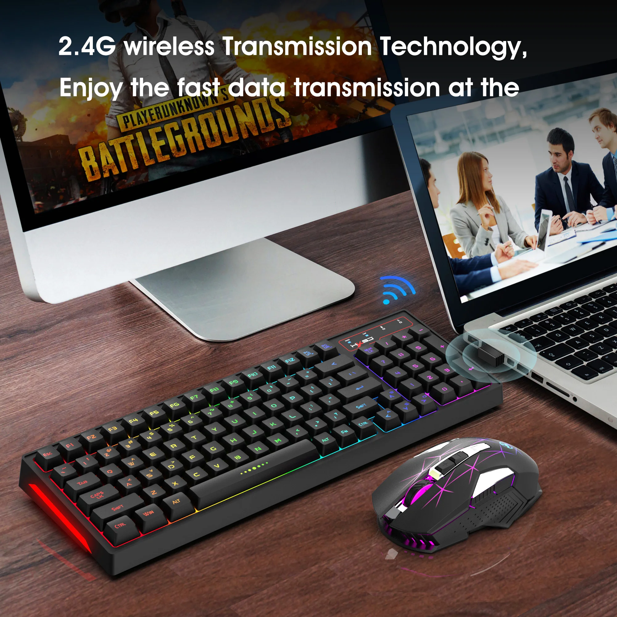 2.4G Wireless Keyboard and Mouse Combo Mini Multimedia Full-size Keyboard Mouse Set For Computer Notebook Laptop Desktop
