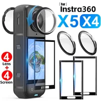 Protecteur d'objectif rotatif 8 en 1 pour Insta 360 X5 X4, avec protecteur d'écran, Films anti-rayures pour Insta360 X4 X5, protecteur d'objectif d'appareil photo 1