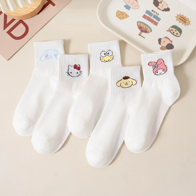 Sanrio Cinnamoroll My Melody Hello Kitty Socks Cartoon Anime Series White  Socks Sports Socks Casual Socks - AliExpress