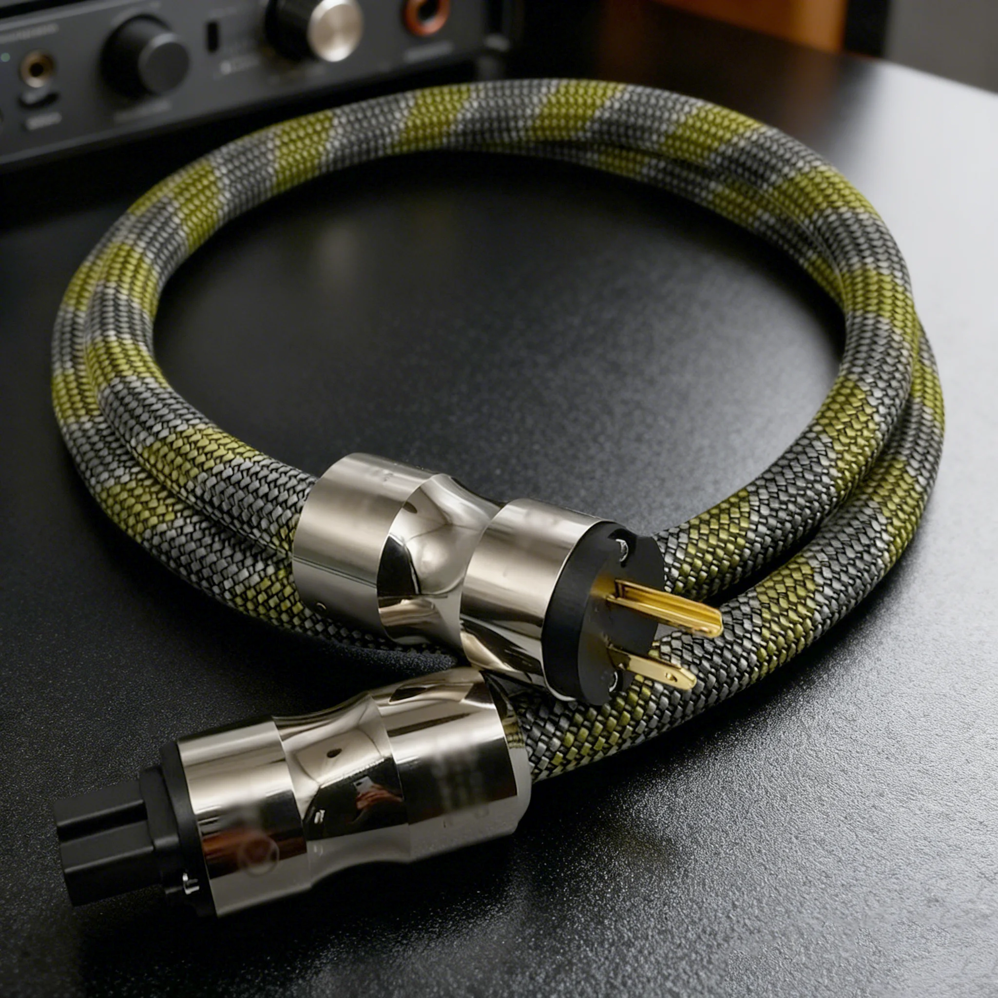 Stromkabel US/UK/EU-Stecker OCC Versilbert EMV-Abschirmung AC-Stromkabel Reines Kupfer AC-Stromkabel Hifi-Stromkabel für Verstärker P