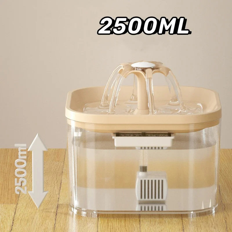 2.5L 애완 동물 자동 물 분수 LED 빛 울트라 침묵 애완 동물 식수 분수 USB 고양이 전기 음소거 애완 동물 급수기