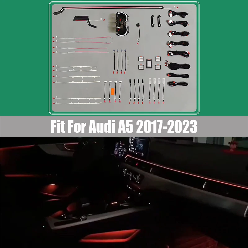 RGB Laser Carving Style/mold Style/illusion Style Suitable for Audi A5 2017-2023 Ambient Light Screen Control/CD Button Control