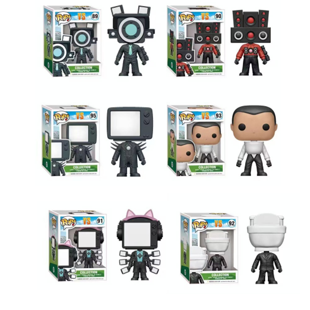 POP Skibidi Toilet Action Figure Set Game Doll Figure Toys Monitor Man Cake Decoration Children Birthday Gifts Christmas Gifts