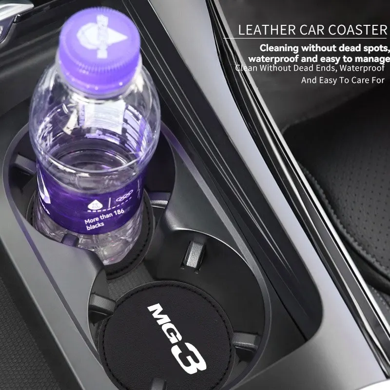 2Pcs Car Coaster Mats Water Cup Bottle Anti-slip Pads Mat Waterproof with For MG 3 Car Accessories