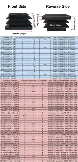 Tappi Terminali Per Tubi Quadrati In Acciaio Inox - Coperture Piramidali Antiumidità 16-100mm (10 Pezzi) - Foto 7
