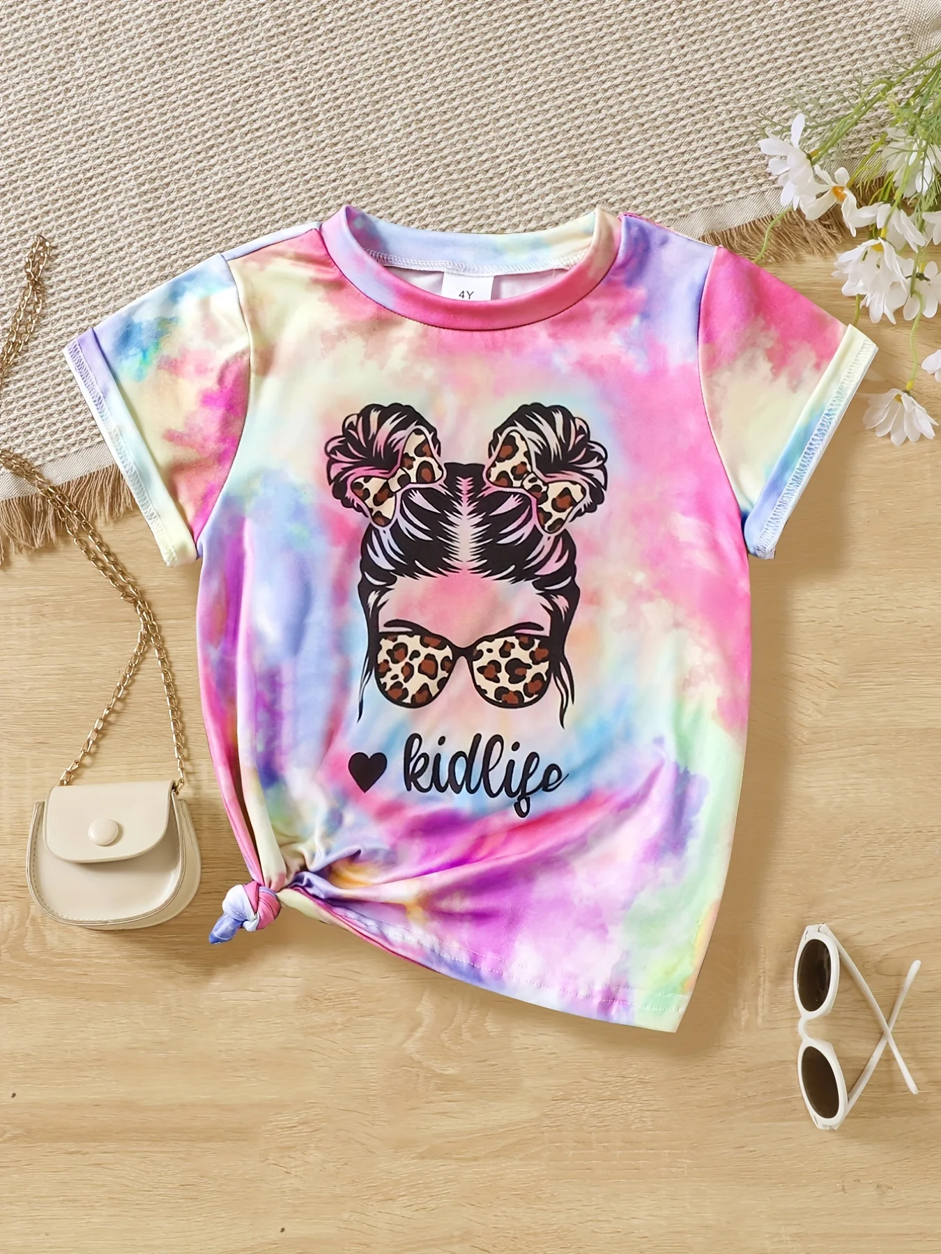 2024 New Kids Girls O-Neck T-shirt Heart Butterfly 3d Printed Short Sleeve TShirt Kids Fashion Streetwear Summer Tops Clothing 2