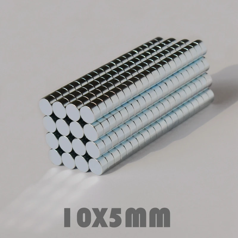 

10PCS 10mm*5mm Neodymium Magnet N35 NdFeB Super Strong Small Round Magnetic Disc 10mmx5mm Nickel Plated Copper NdFeB Magnets
