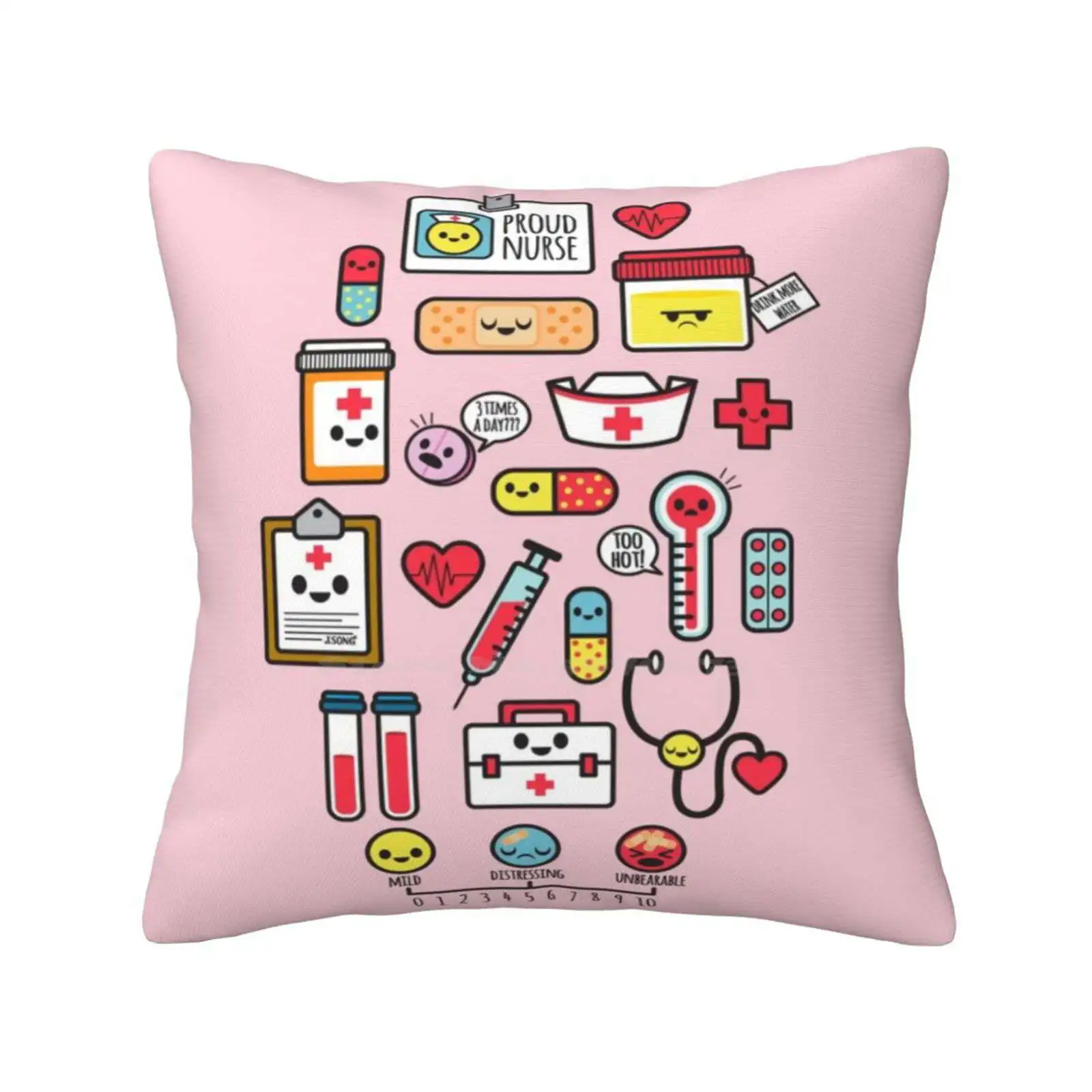 Pride To Be A Nurse / Pink Pillow Cover Hug Federa Infermieri Heroes Proud To Be A Nurse Drink More Water Stay Safe