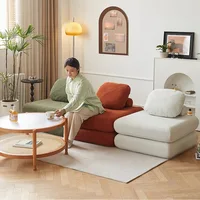 Fabric single sofa, sweet potato sofa bed, small-sized living room folding dual-use tatami, tofu block lazy sofa 6
