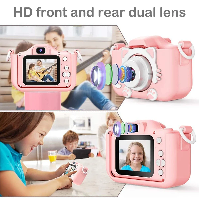Children Cartoon Camera 1080P HD Taking Photos Videos Music Playback Baby Cartoon Toys Mini Camera Birthday Gifts Toys Outdoor digital camera wooden camera toys