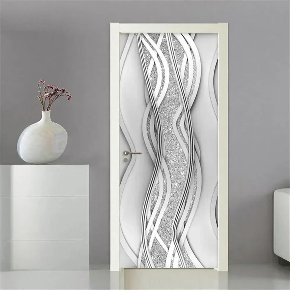 3D Mandala Door Sticker Wallpaper - Self-Adhesive Waterproof Removable Decal, 2-Pack (77x200cm)